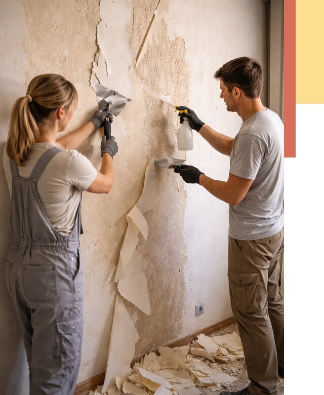 Снятие старых обоев в Балтийске от 5352 руб. под ключ недорого | ОТДЕЛОЧНИК-Блт