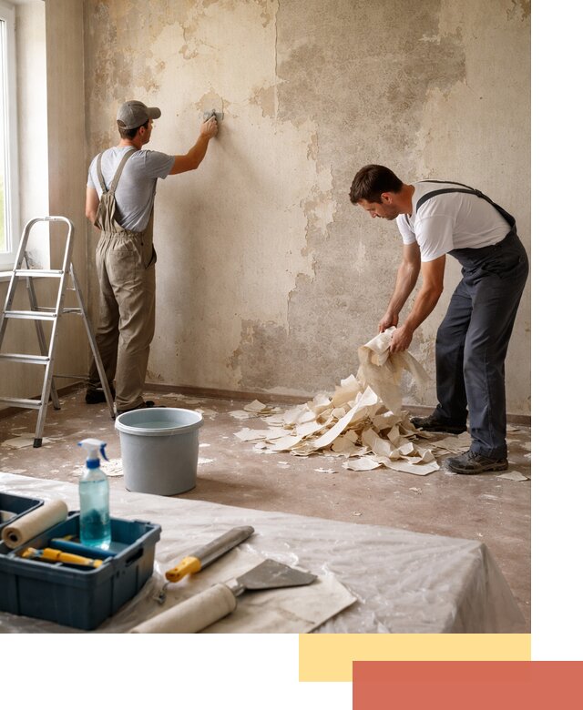 Снятие старых обоев в Балтийске быстро и качественно