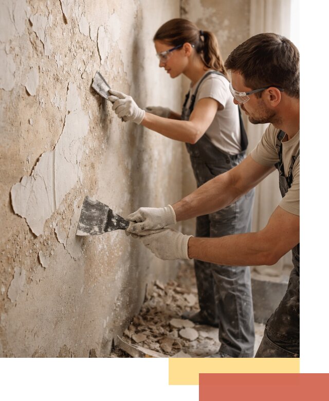 Снятие старой шпаклевки и подготовка поверхностей в Балтийске