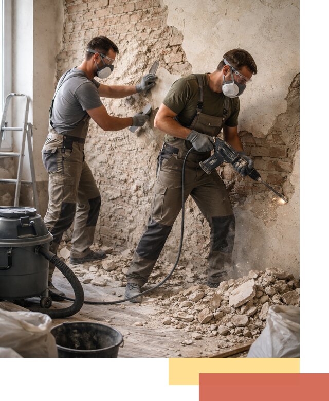 Демонтаж штукатурки со стен в Балтийске быстро и аккуратно