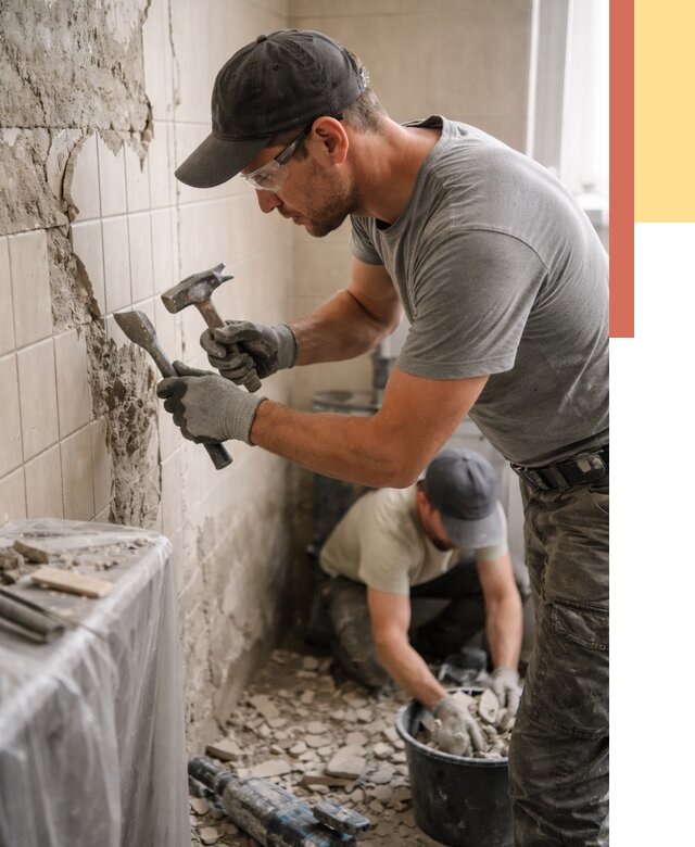 Демонтаж плитки со стен в Балтийске от 867 руб. — быстро и недорого | ОТДЕЛОЧНИК-Блт