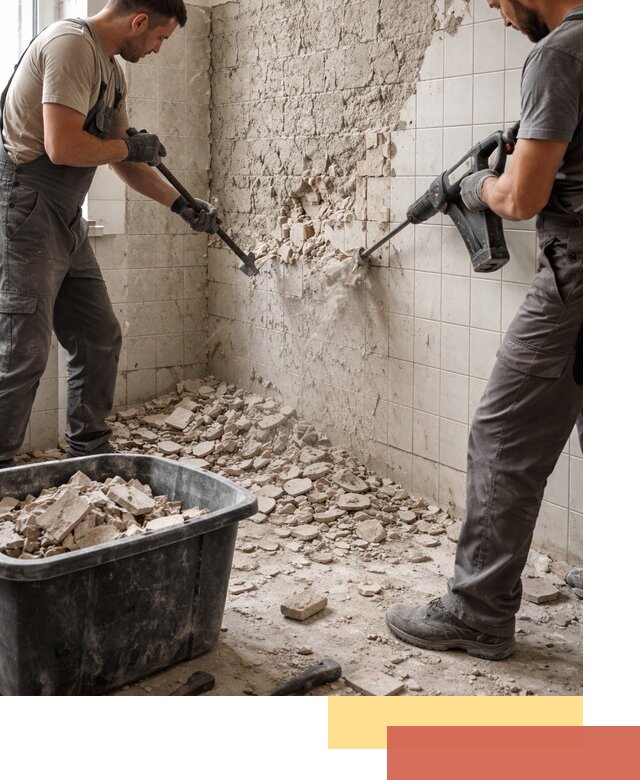 Демонтаж плитки со стен в Балтийске быстро и аккуратно