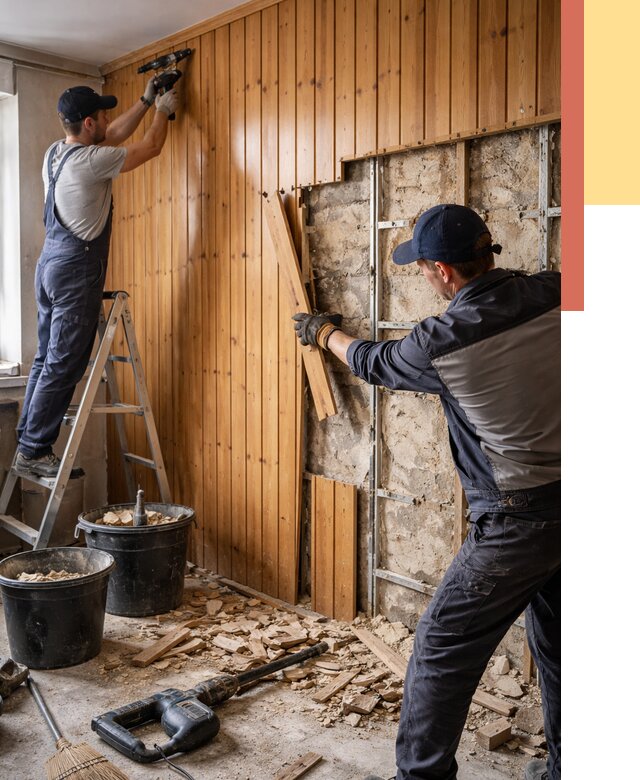 Демонтаж вагонки со стен в Балтийске от 1478 руб. — снятие, удаление, срочно | ОТДЕЛОЧНИК-Блт