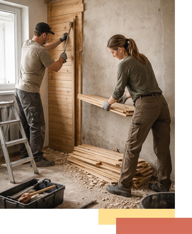 Демонтаж вагонки со стен в Балтийске — профессиональный демонтаж