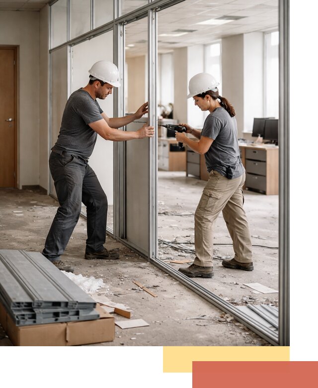 Демонтаж алюминиевых перегородок в Балтийске быстро и аккуратно