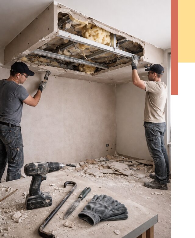 Демонтаж короба из гипсокартона в Балтийске от 1550 руб. — быстро и недорого | ОТДЕЛОЧНИК-Блт