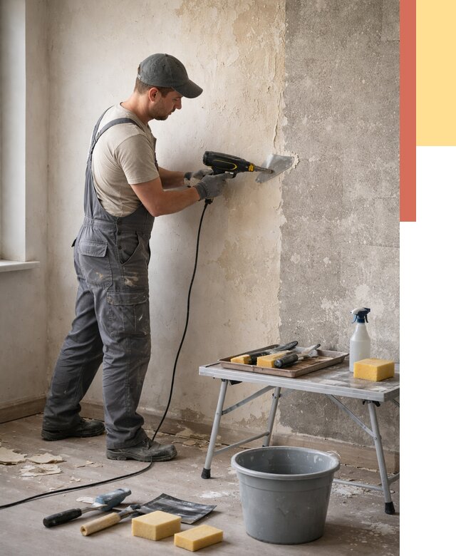 Очистка стен от клея в Балтийске от 1886 руб. — снятие и удаление клея со стен | ОТДЕЛОЧНИК-Блт