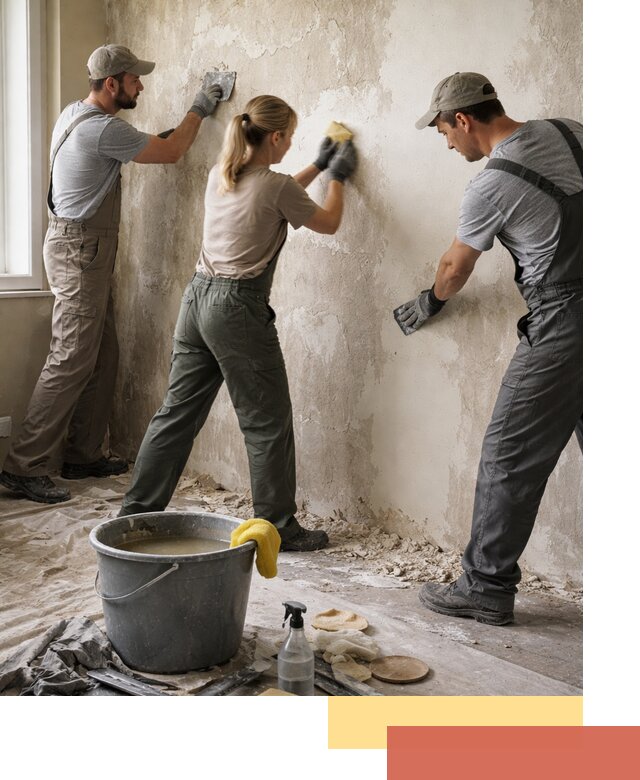 Очистка стен от клея и грунтовки в Балтийске качественно и быстро