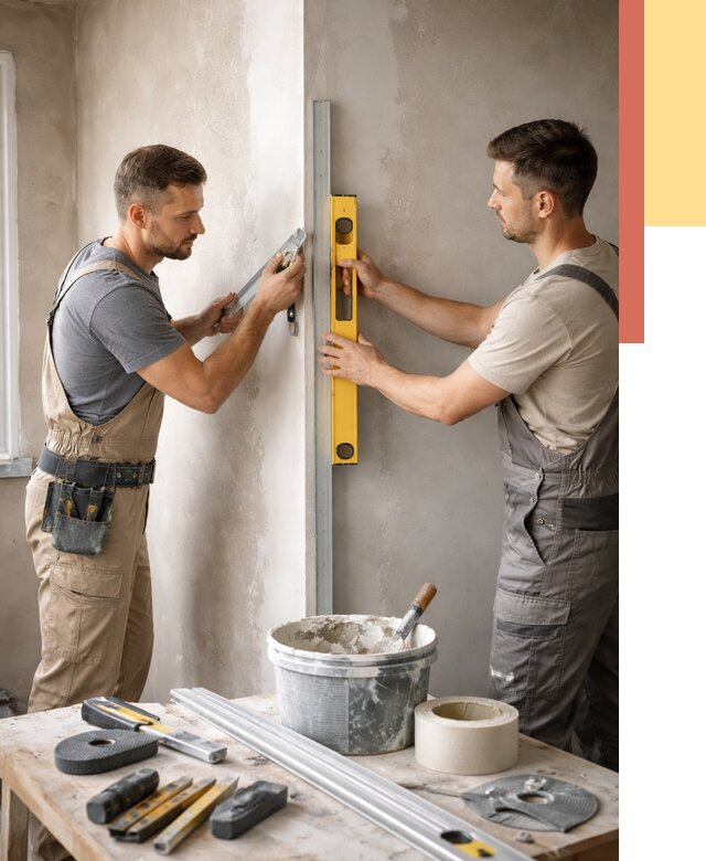 Выведение углов стен в Балтийске от 1886 руб. быстро и недорого | ОТДЕЛОЧНИК-Блт