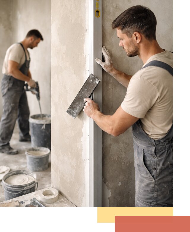 Выведение углов стен в Балтийске: монтаж и оштукатуривание