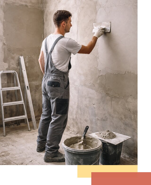 Штукатурка стен в ванной под ключ в Балтийске