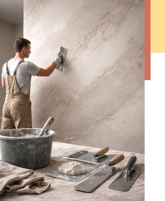 Декоративная штукатурка под мрамор в Балтийске от 2855 руб./м² — быстро и недорого | ОТДЕЛОЧНИК-Блт