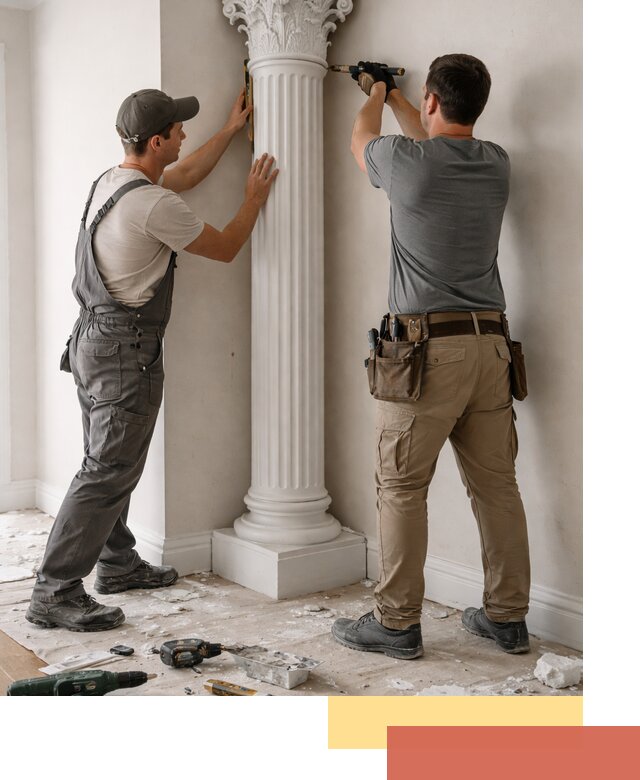 Установка декоративных колонн в Балтийске под ключ