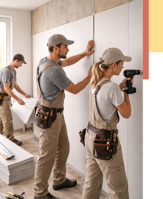 Монтаж ПВХ панелей на стены в Балтийске от 459 руб/м2 — быстро и недорого | ОТДЕЛОЧНИК-Блт