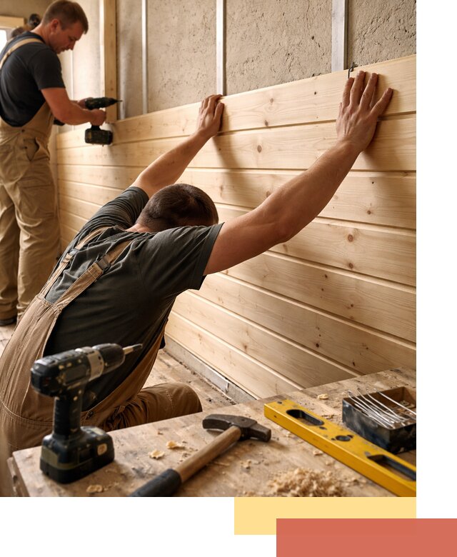 Монтаж деревянной вагонки на стены в Балтийске быстро и качественно