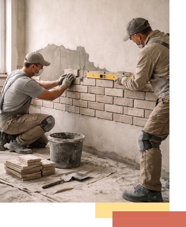 Монтаж декоративного кирпича профессионально в Балтийске