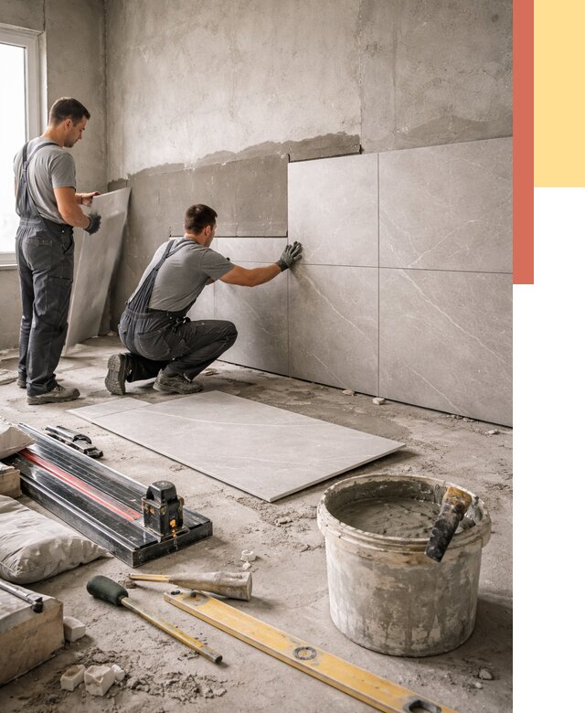 Облицовка стен керамогранитом в Балтийске от 4282 руб./м² — услуги под ключ | ОТДЕЛОЧНИК-Блт