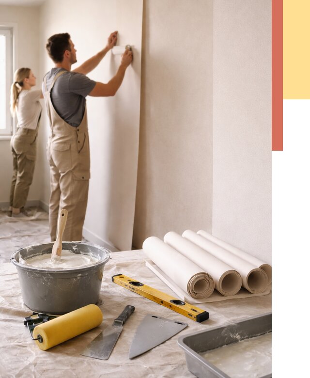 Поклейка бумажных обоев в Балтийске от 5607 руб./м2 — быстро и недорого | ОТДЕЛОЧНИК-Блт