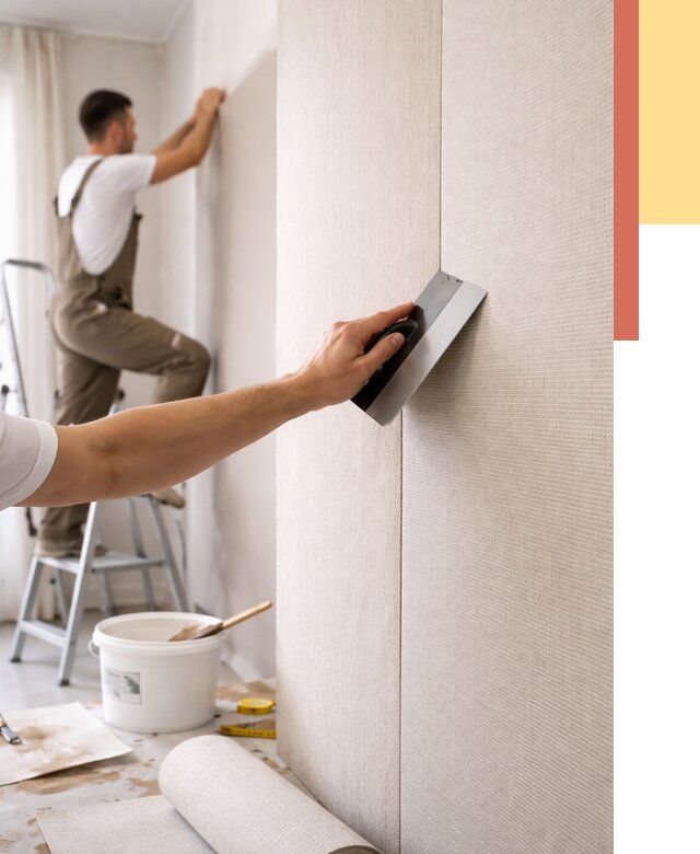 Поклейка текстильных обоев в Балтийске от 4588 руб. под ключ | ОТДЕЛОЧНИК-Блт