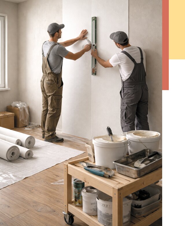 Поклейка стеклообоев в Балтийске от 6627 руб. за м2 — быстро и недорого | ОТДЕЛОЧНИК-Блт