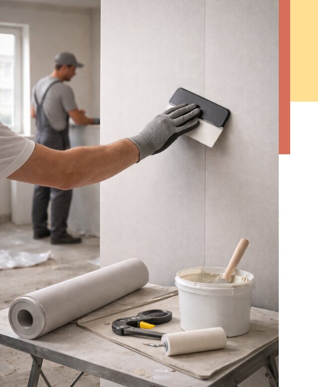 Поклейка обоев под покраску в Балтийске от 3568 руб. за м2 | ОТДЕЛОЧНИК-Блт