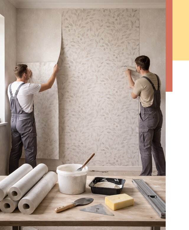 Поклейка обоев с подбором рисунка в Балтийске от 3568 руб. | ОТДЕЛОЧНИК-Блт - быстро и недорого