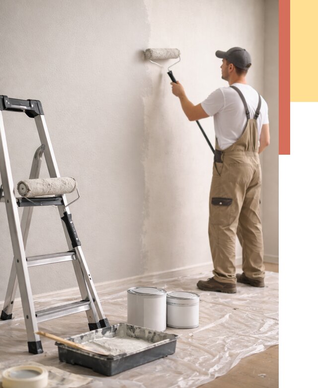 Покраска стен латексной краской в Балтийске от 4588 руб. за м2 | ОТДЕЛОЧНИК-Блт