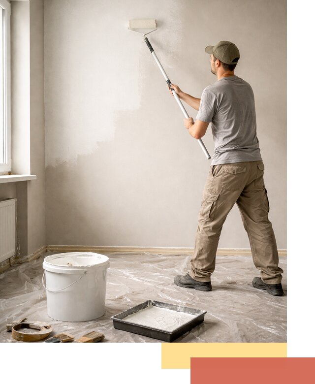 Покраска стен латексной краской в Балтийске качественно и быстро