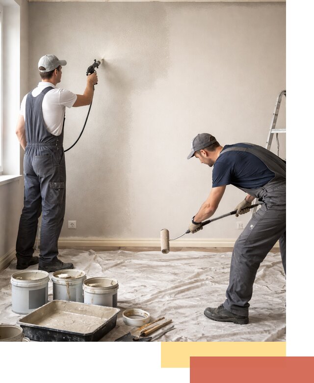 Покраска стен моющейся краской и защита поверхностей в Балтийске