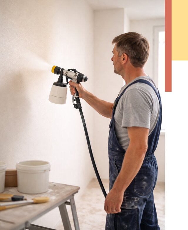 Покраска стен краскопультом в Балтийске от 7646 руб. — механизированная покраска | ОТДЕЛОЧНИК-Блт