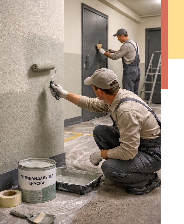 Покраска стен антивандальной краской в Балтийске от 4588 руб./м² под ключ | ОТДЕЛОЧНИК-Блт
