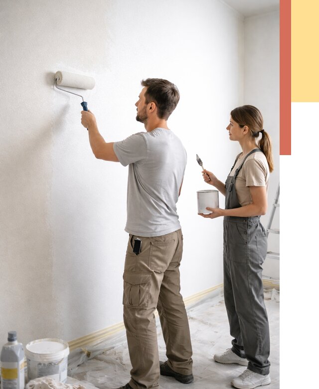 Окраска стен по стеклохолсту в Балтийске от 4588 руб/м² под ключ | ОТДЕЛОЧНИК-Блт