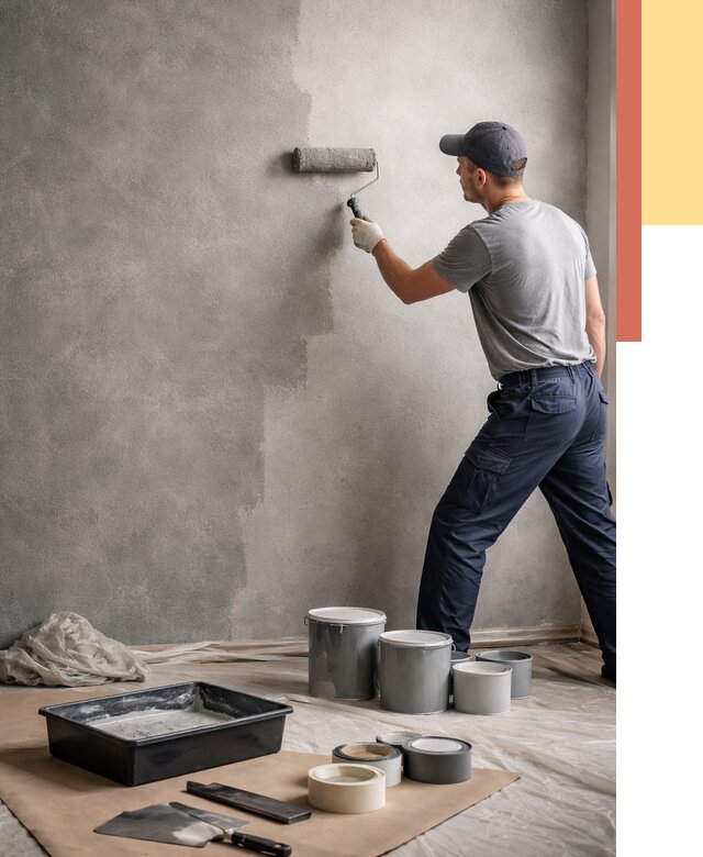 Покраска стен под бетон в Балтийске от 663 руб. за м2 — быстро и недорого | ОТДЕЛОЧНИК-Блт