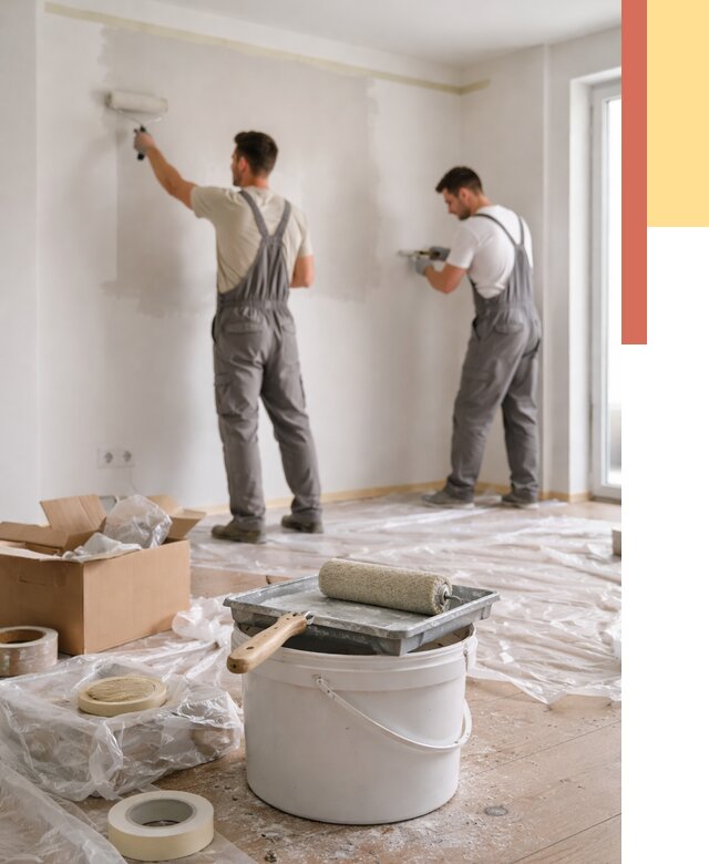 Покраска стен в квартире в Балтийске от 2549 руб/м2 — быстро и недорого | ОТДЕЛОЧНИК-Блт