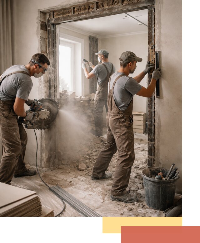 Расширение дверного проема под установку новой двери в Балтийске