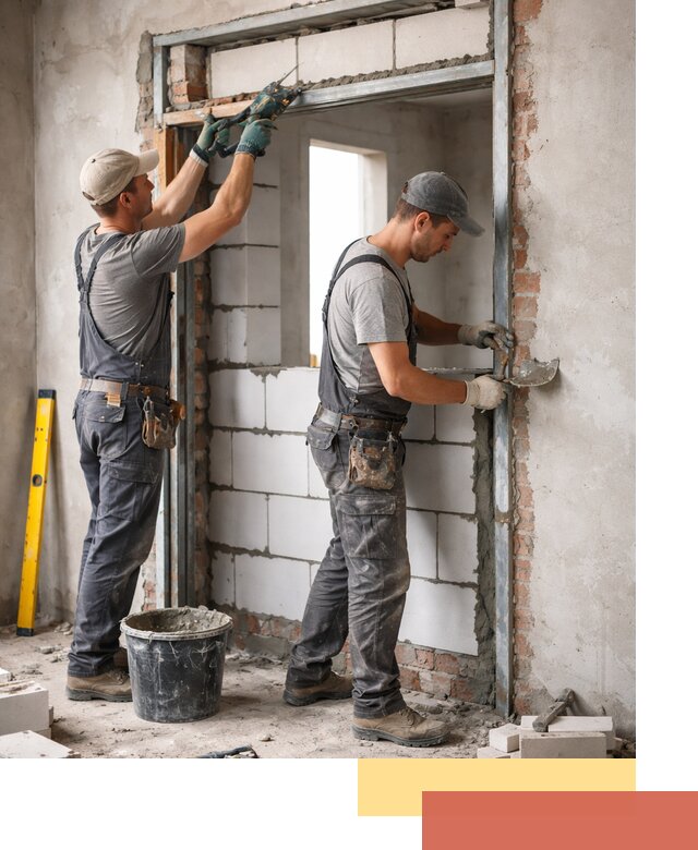 Закладка дверного проема под ключ в Балтийске: демонтаж, монтаж, отделка