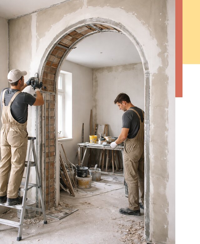 Устройство арочного проема в Балтийске от 9685 руб. под ключ — быстро и недорого | ОТДЕЛОЧНИК-Блт