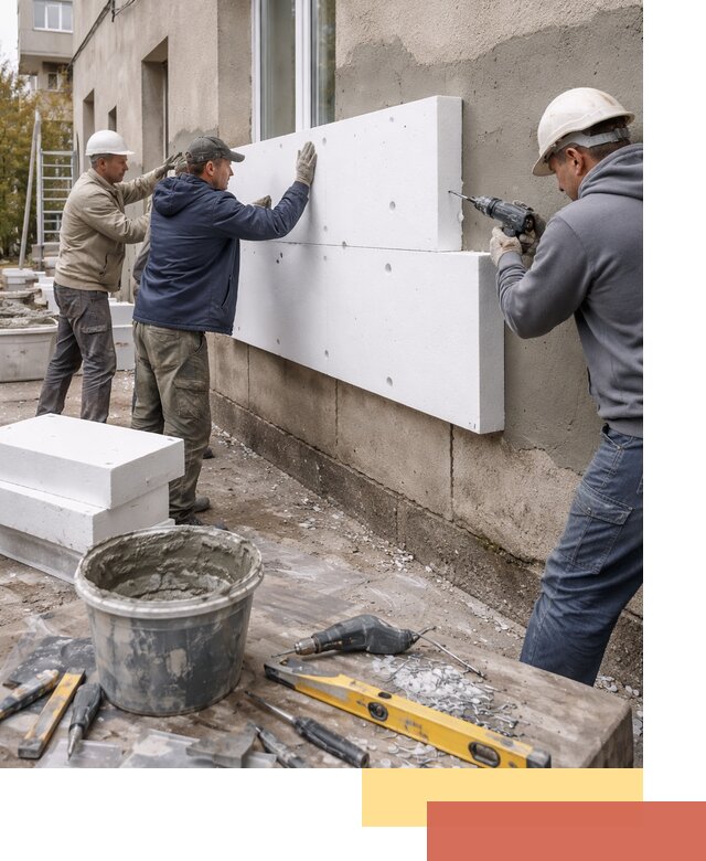 Утепление наружных стен пенопластом в Балтийске