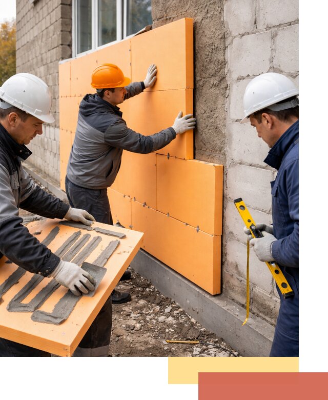 Утепление фасада пеноплексом под ключ в Балтийске