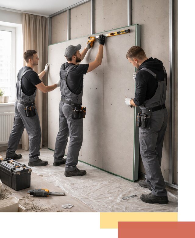 Шумоизоляция стен панелями ЗИПС в Балтийске для жилых и коммерческих помещений