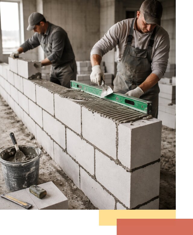 Кладка перегородок из газобетона в Балтийске быстро и качественно