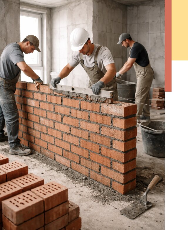 Кладка перегородок из кирпича в Балтийске от 3568 руб. за м² | ОТДЕЛОЧНИК-Блт