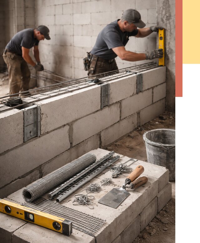 Армирование кладки перегородок в Балтийске от 765 руб. под ключ | ОТДЕЛОЧНИК-Блт