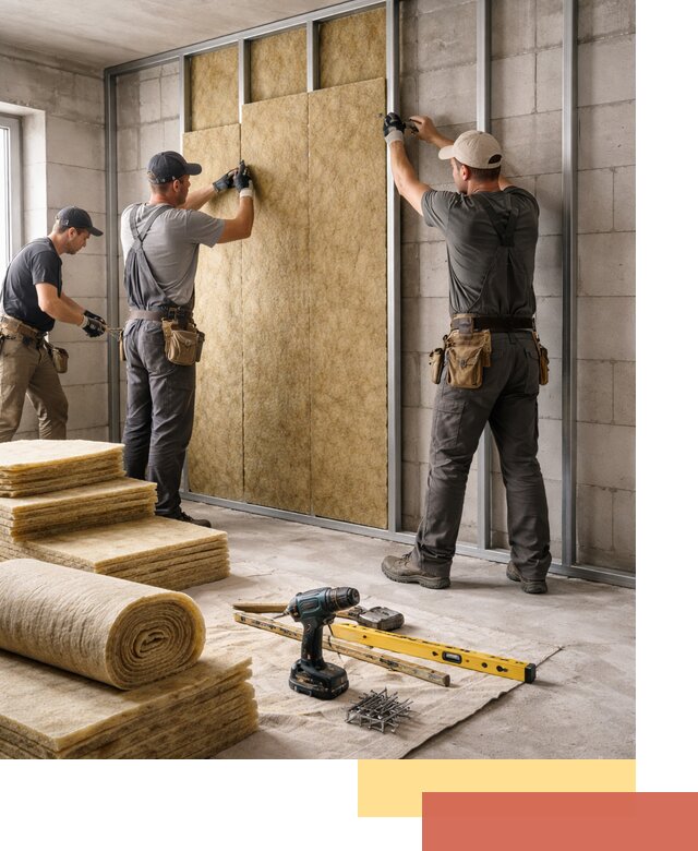 Шумоизоляция перегородок из блоков в Балтийске — монтаж и защита шумоизоляцией