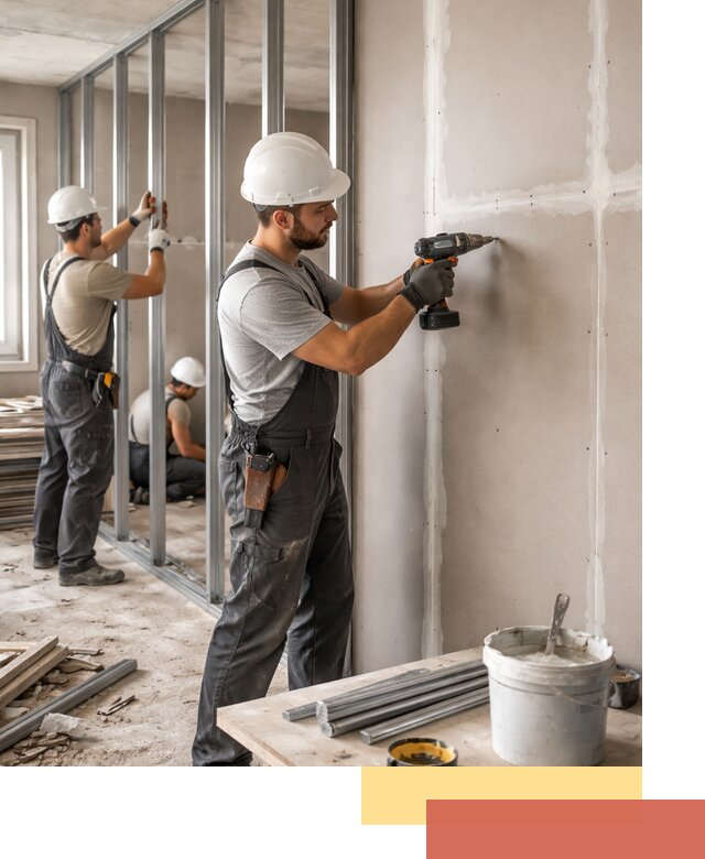 Перегородки из огнестойкого гипсокартона в Балтийске под ключ