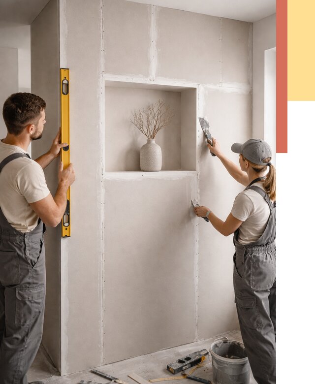 Перегородка из гипсокартона с нишей в Балтийске от 3313 руб. под ключ | ОТДЕЛОЧНИК-Блт