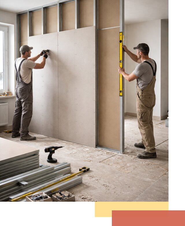 Зонирующая перегородка из гипсокартона под ключ в Балтийске