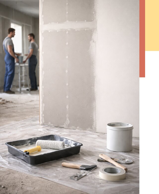 Покраска перегородок из гипсокартона в Балтийске от 4588 руб. под ключ | ОТДЕЛОЧНИК-Блт