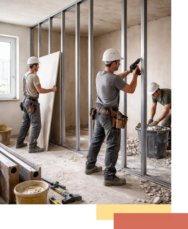 Перенос гипсокартонной перегородки в Балтийске профессионально и быстро