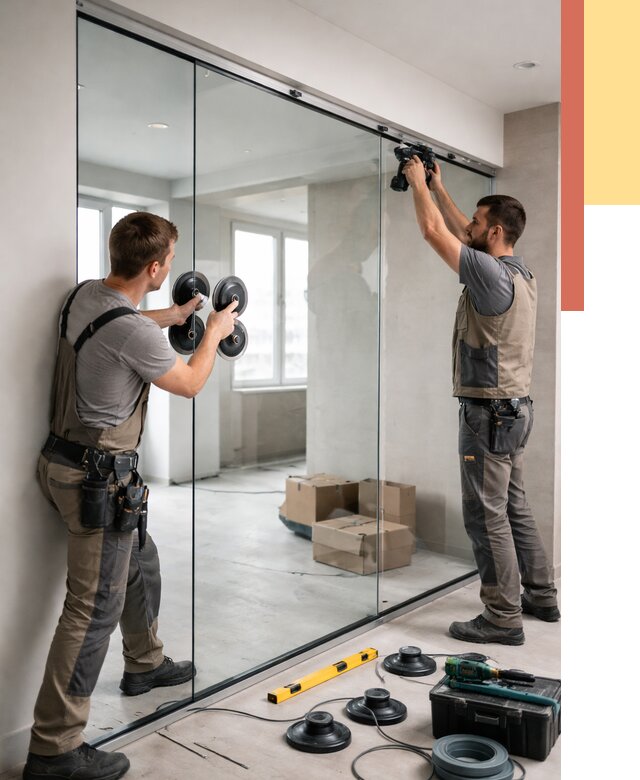 Монтаж стеклянных перегородок в Балтийске от 6627 руб. | ОТДЕЛОЧНИК-Блт